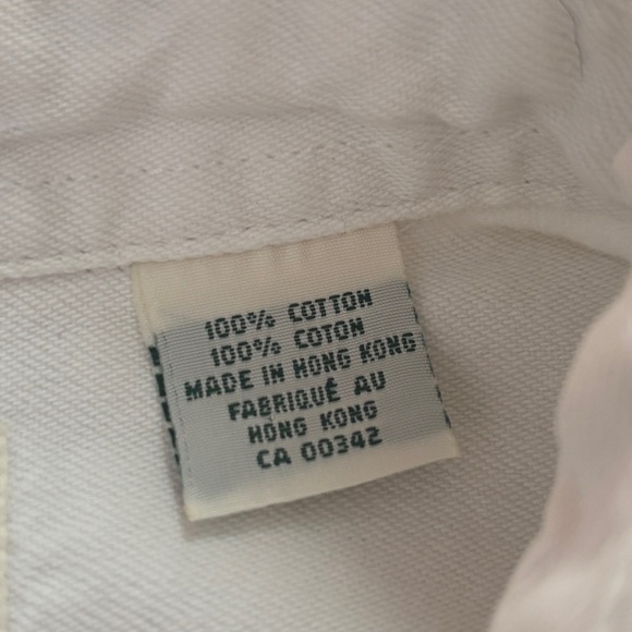 Levi's Red Tab Oversized White Cotton Denim Button Up Shirt Western Rodeo Cowboy - Picture 3 of 9